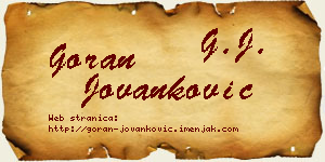 Goran Jovanković vizit kartica